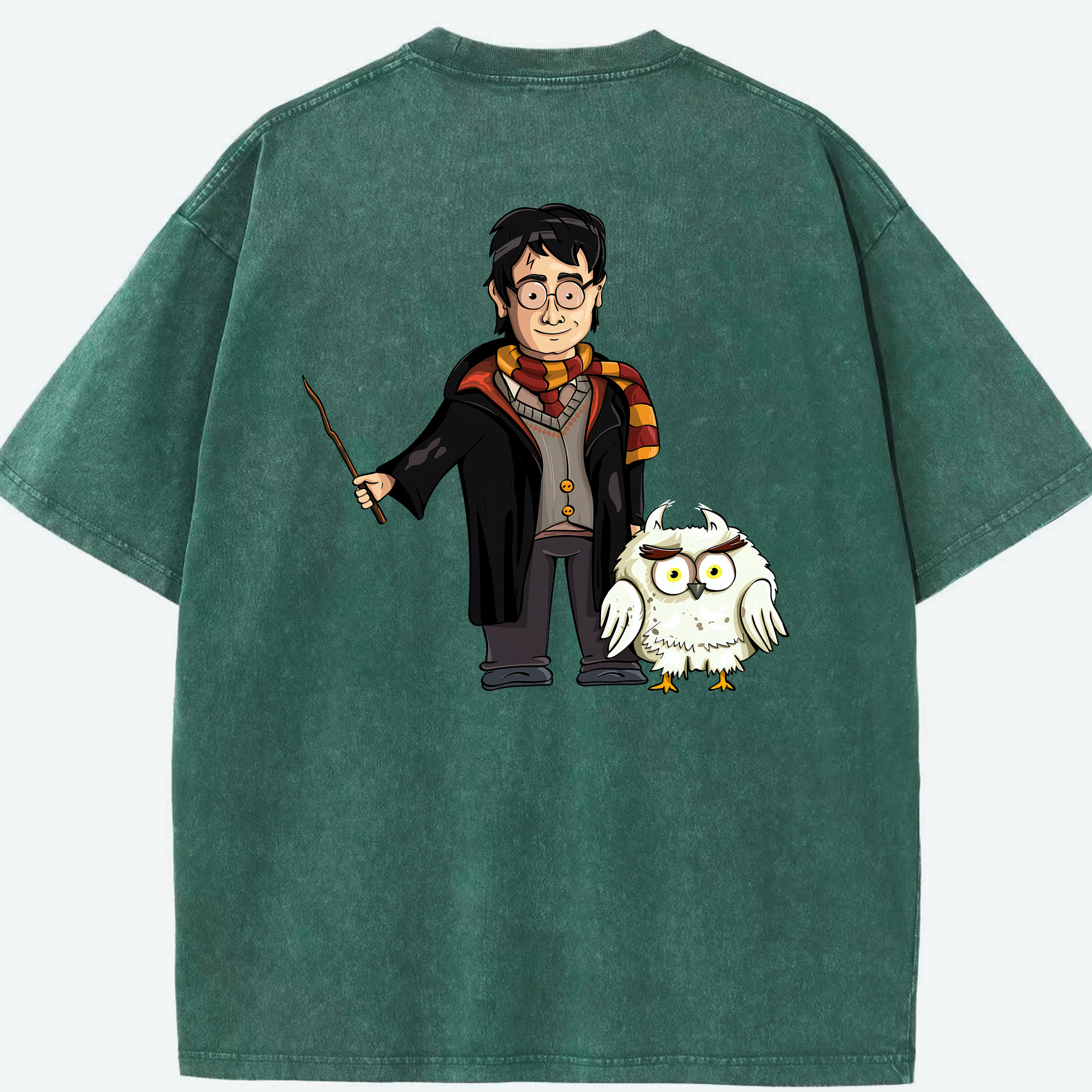 （画像用） Harry Potter ハリー・ポッターシリーズ 綿100% ヴィンテージ風 半袖Tシャツ（背面プリント）